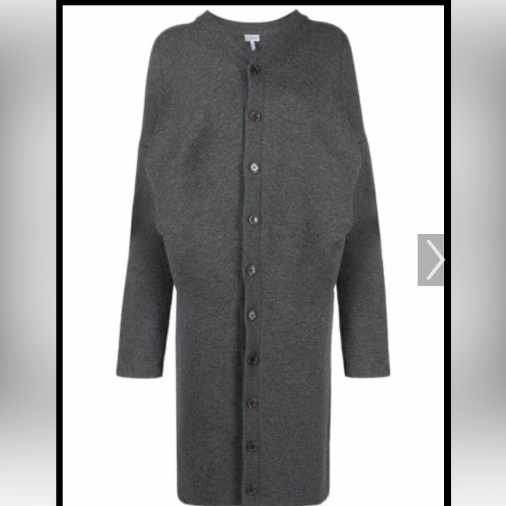 Loewe draped cardigan coat. wool & cotton long sleeve